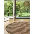Micasa 8 x 8 ft. Hand Tufted Wool Contemporary Round Area RugBeige & Brown MI1776592